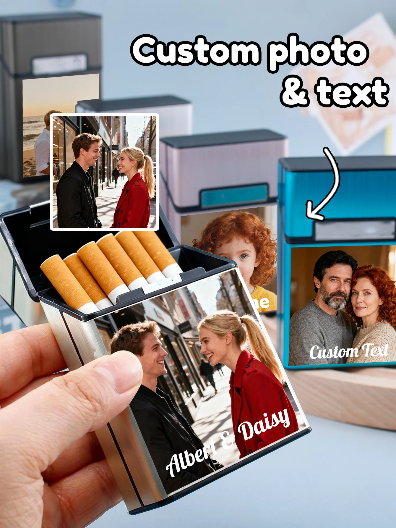custom photo cigarette case Luxury Engraved Silver Cases Buy Now but it also adds a touch of sophistication to the everyday ritual of smoking Personalized Cigarette Case for Women