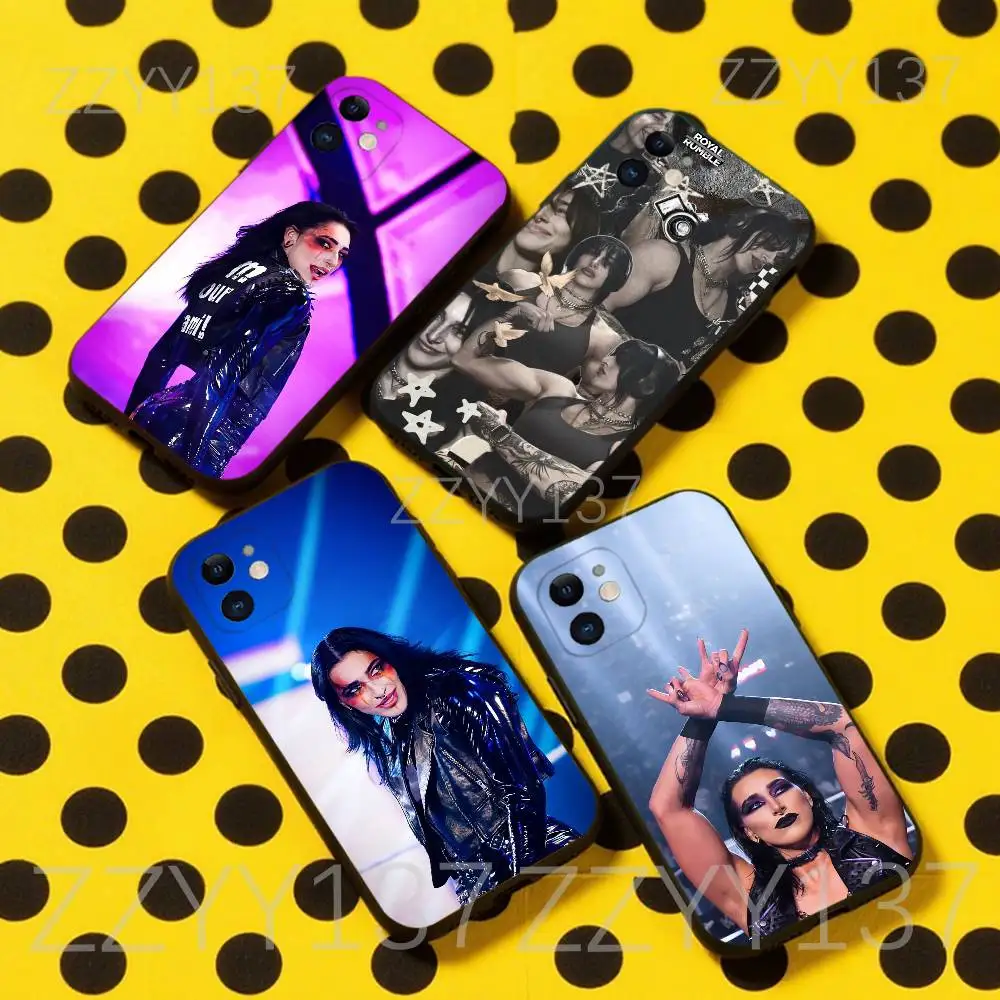 

R-Rhea Ripley Wrestler Phone Case For iPhone 16,15,14,13,12,11,Pro,Max,Plus,X,XS,XR,SE,8,7,Mini,Soft Silicone Black Case
