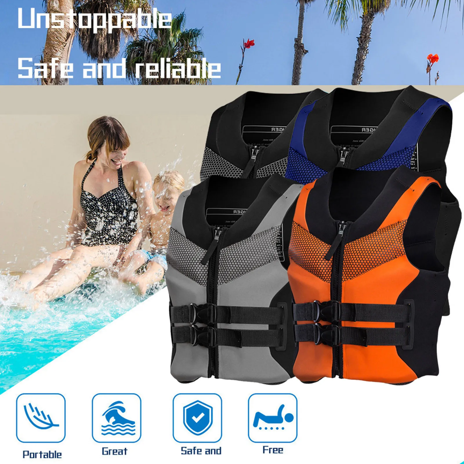 

Adjustablelife jackets for adult Kayak Buoyancy Fishing Boat Watersport Water Sports Man Life vest