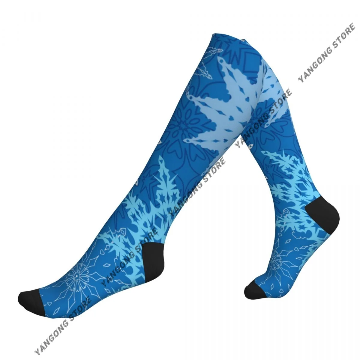 Women Compression Socks Christmas Snow Background Calf Socks Stockings Sports Socks