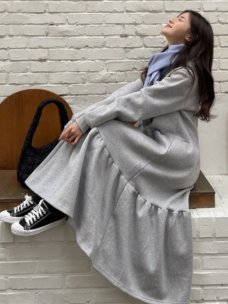 เสื้อฮู้ดดี้ผู้หญิงสไตล์ลำลอง ผ้าปะติดปะต่อ แต่งชายลูกไม้ ดีไซน์เก๋ ใส่สบาย เหมาะสำหรับฤดูใบไม้ร่วง ฤดูหนาว และฤดูใบไม้ผลิ