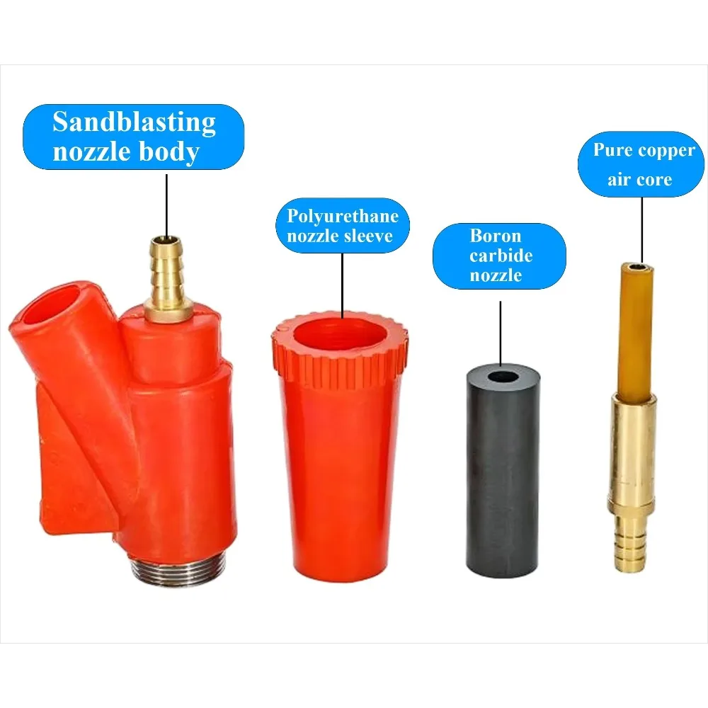 A6 Siphon Sand Blasting Gun Polyurethane Pneumatic Sandblaster Gun for Sandblast Cabinet Rust Removal Abrasive Blasting