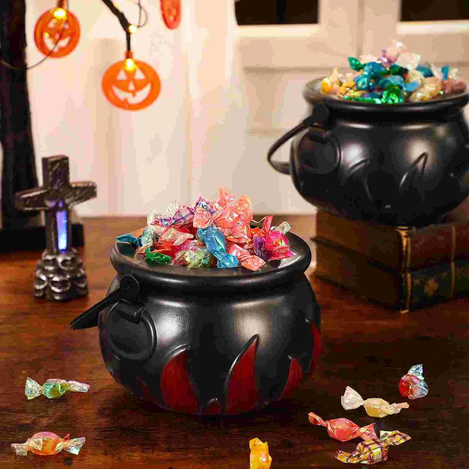 Halloween Bucket Witch Jar Cauldron Candy Buckets Holder Basket for Kids Garland Decor