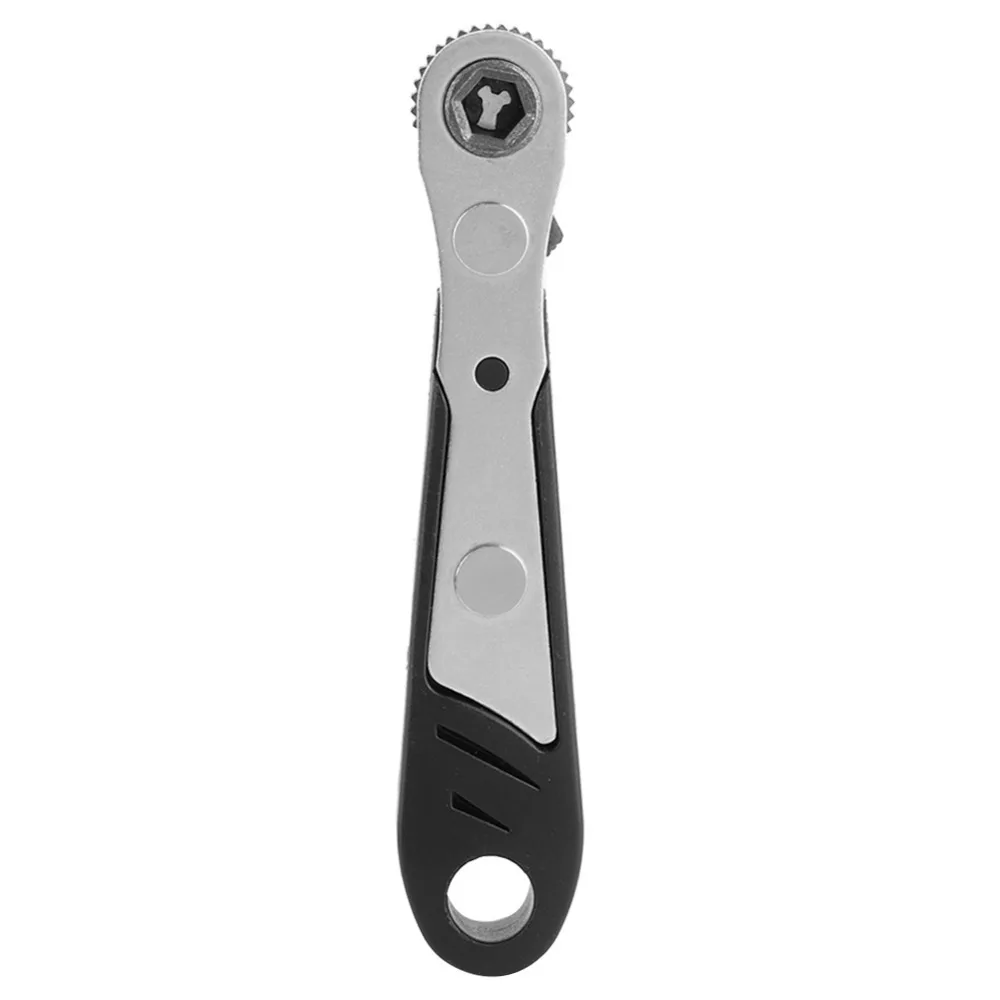 Black / Orange Mini Ratchet Wrench 1/4 Inch Hex Drive 36 Tooth Mechanism Socket Wrench Set Non-Slip Rubber Grip Universal