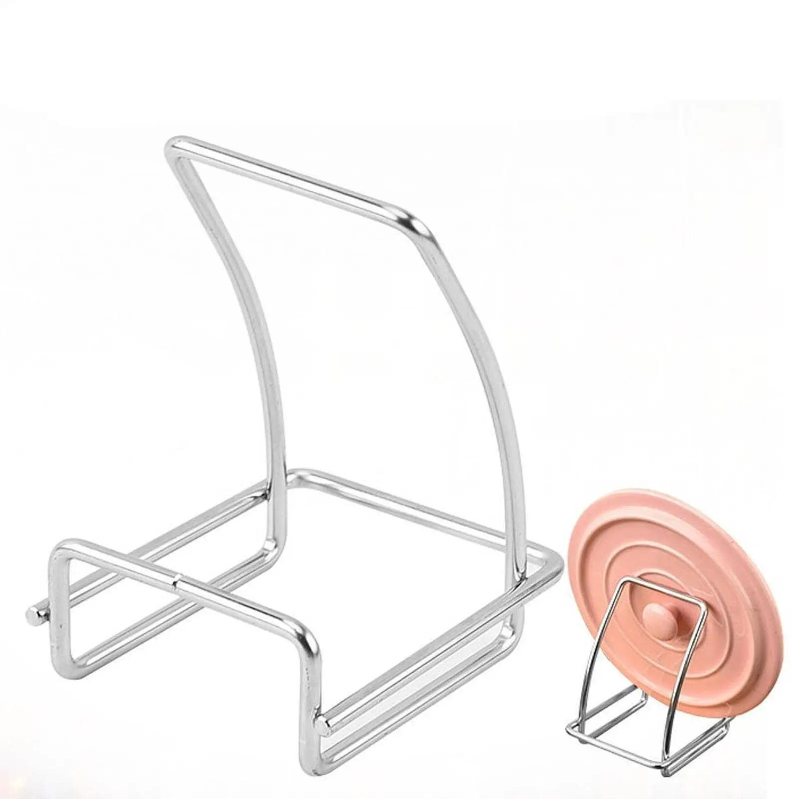 Pot Lid Holder Kitchen Organizer Rest Stainless Steel Pot Lid Organizer for