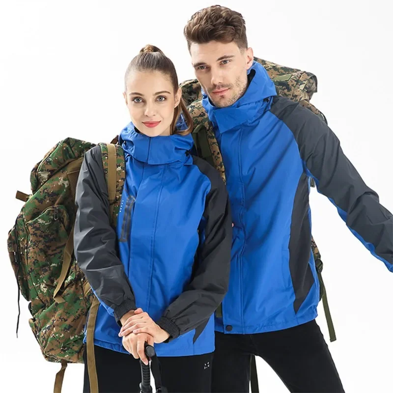 Spring Autumn Thin Waterproof Hiking Jacket for Men Breathable Hooded Windproof Windbreaker Outdoor Hiking Fishing Hunting Coat