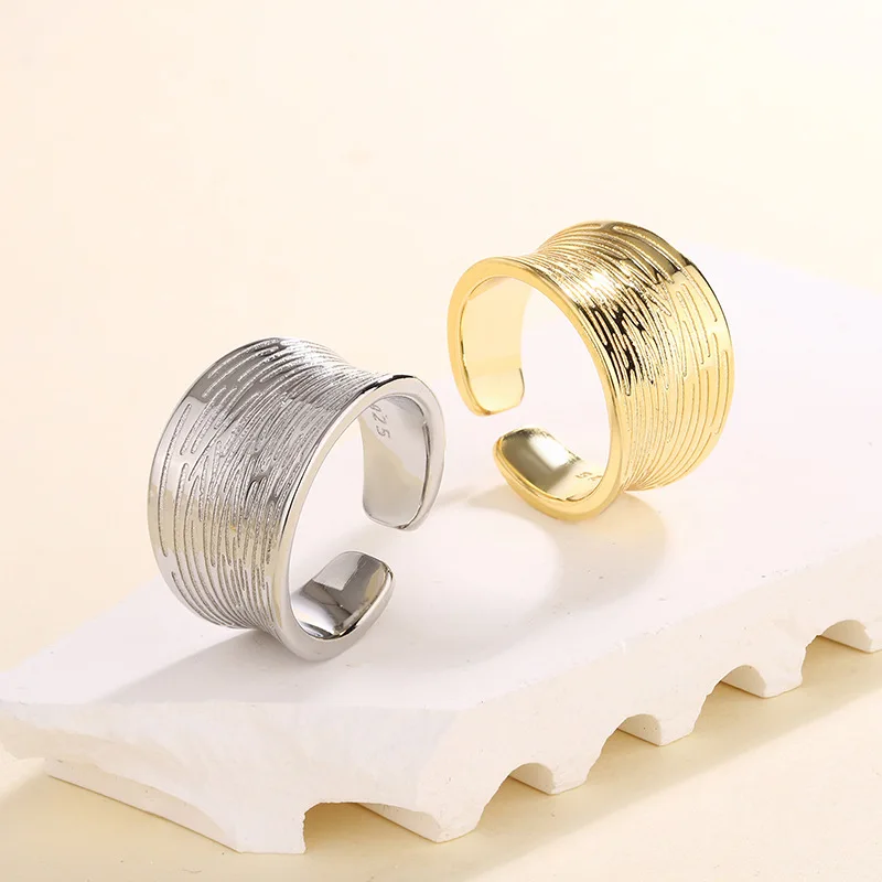 

925 Sterling Silver Wide Line Open Rings For Women Wedding Engagement Luxury Jewelry Wholesale Accessories Jewellery Moneys 925