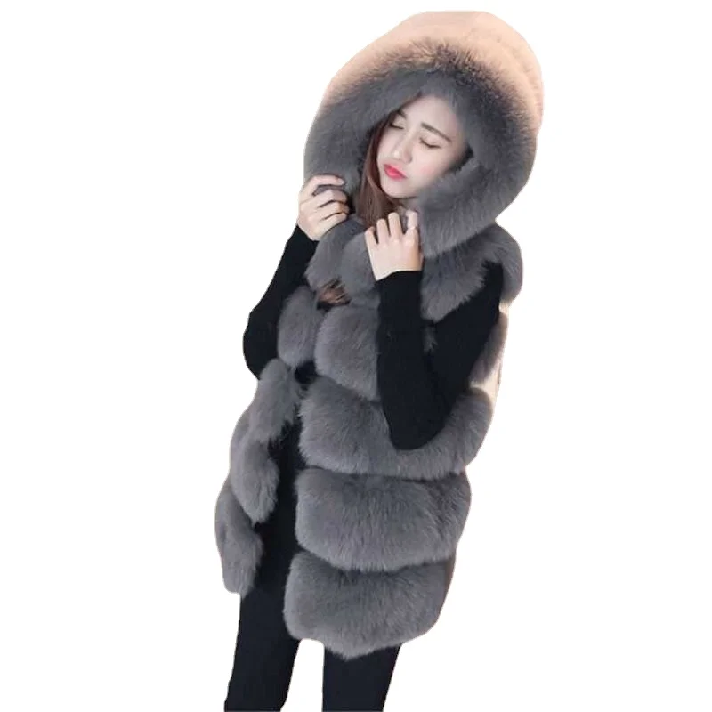 2024 Newest Fashion Quality Fur Vest Coat Warm Women\'s  Vests Winter  Furs Fox  s Jacket for Women V150