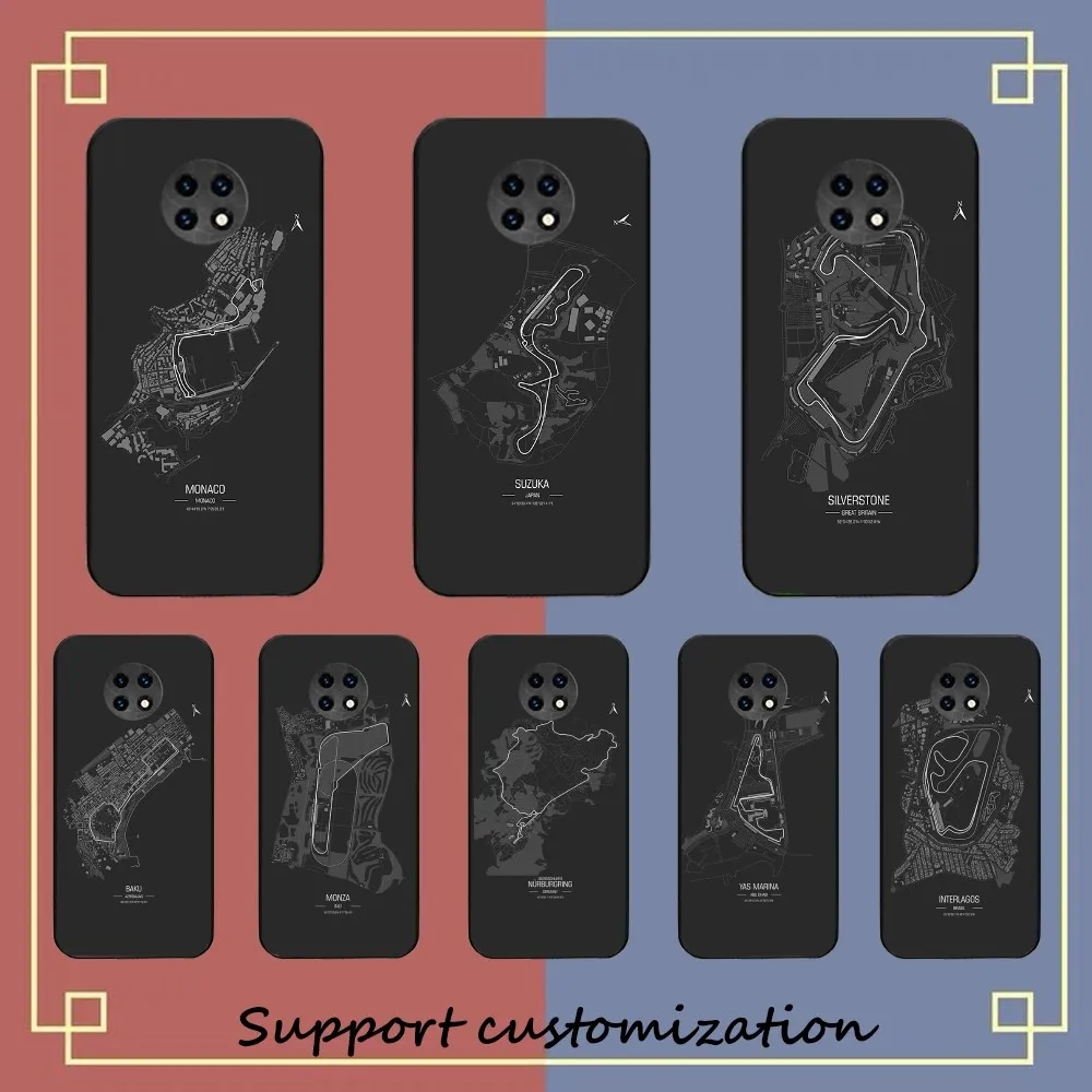 F1 Race Track Prints Phone Case For Redmi 5 6 7 8 9 10 plus pro 6 7 8 9 A GO K20 K30 K40 pro plus F3 Fundas