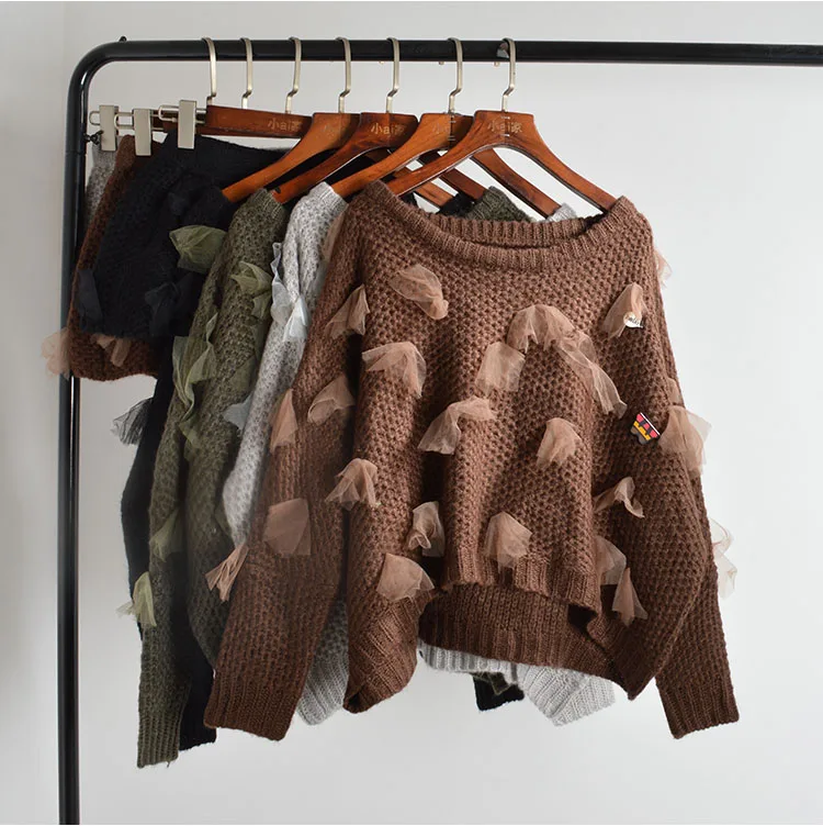 

Женский свободный длинный свитер Faion Lazy Sle, круглый вязаный свитер Ne, осень-зима, удобный утягивающий топ, модная уличная одежда