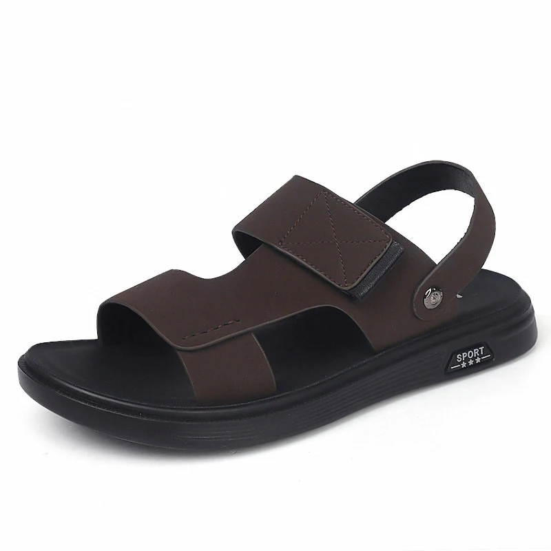 

Stylish and versatile round-toe sandals with motorcycle elements featuring a minimalist design for summer outdoor wear