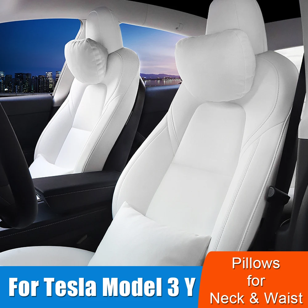 

1 Pc For Tesla Model 3 Y Headrest Soft Comfortable Cushion Universal For Head Lumbar Relief Support Car Neck Waist Pillows