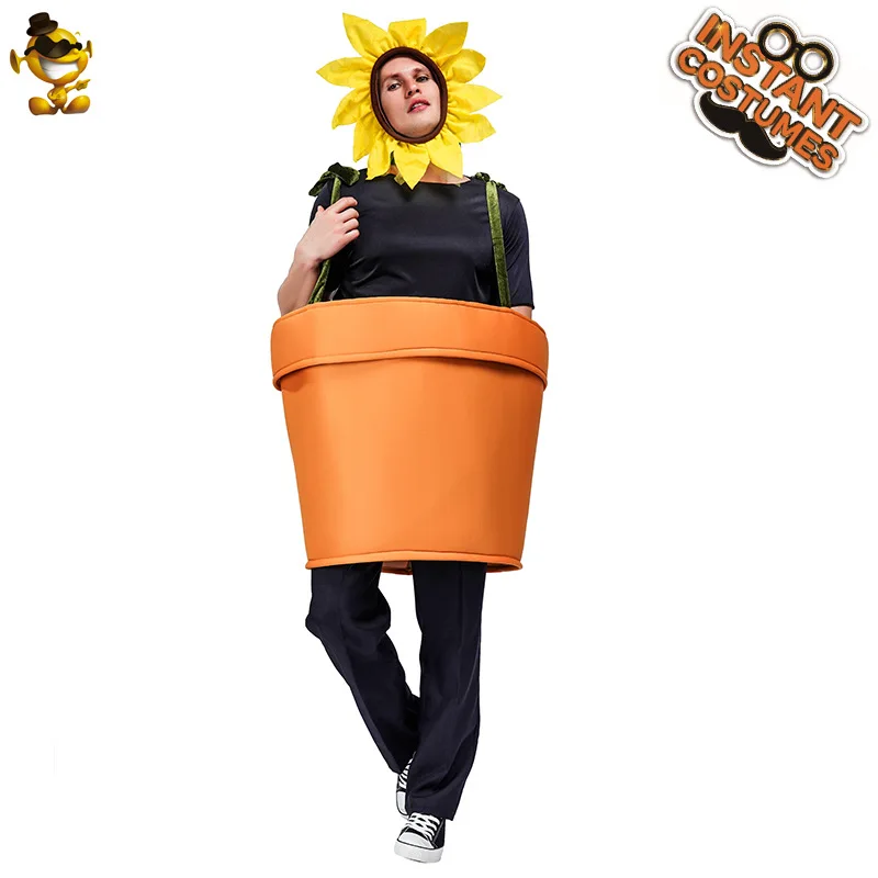 Sonnenblumen Topfpflanze Cosplay Kostüme für Frauen und Männer Halloween lustige Bühnen performance Maskerade Ball Outfits