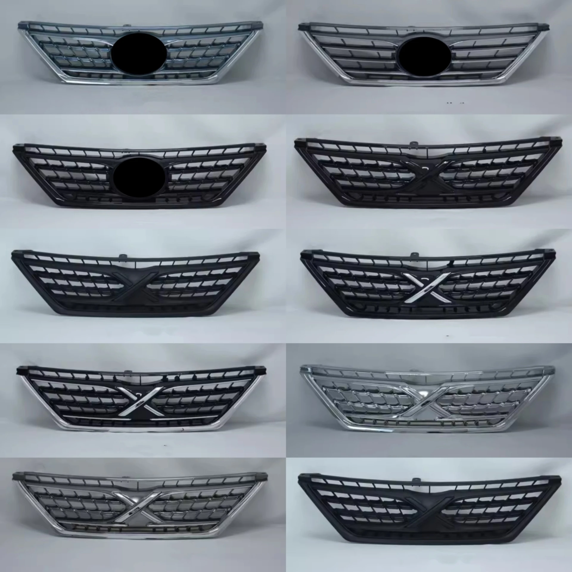 Chrome Grille Matte Black Radiator Grill Mask Grid for Toyota Reiz 2010-2012 Modified X Style Grille Auto Accessories