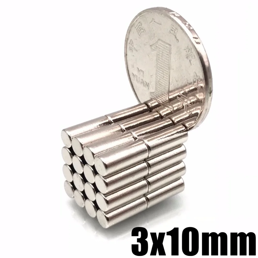 5-500PCS 3x10 Strong Cylinder Rare Earth Magnet 3mm*10mm Round Neodymium Magnets 3x10mm Mini Small Magnet Disc 3*10