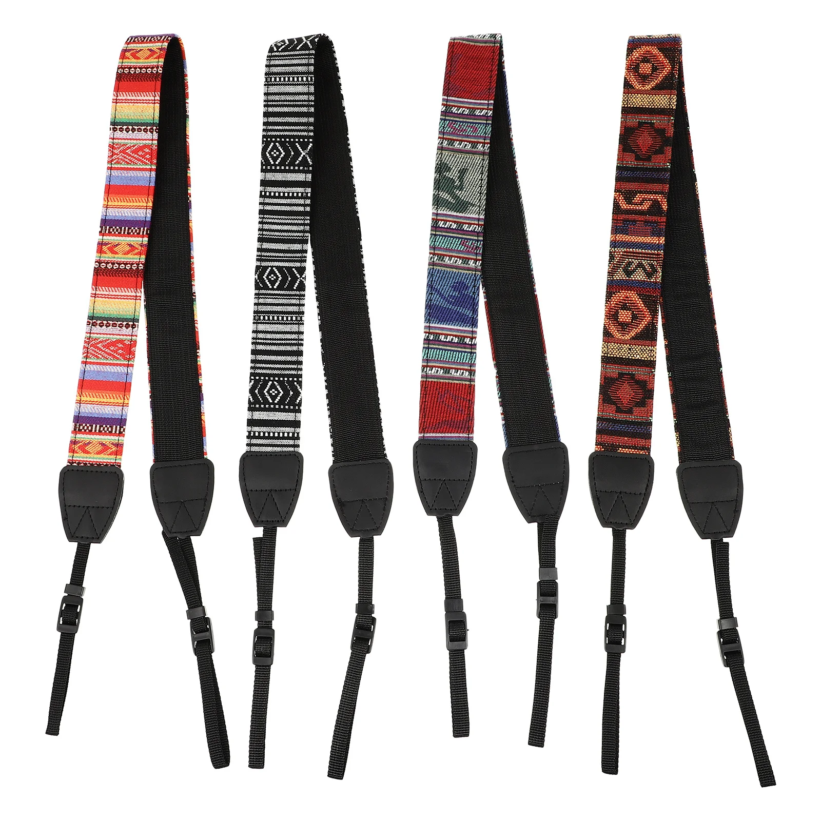 

4Pcs Universal Ethnic Pattern Camera Shoulder Strap Ergonomic Design Adjustable Sling Belt for Heavy Lenses Camera Strap
