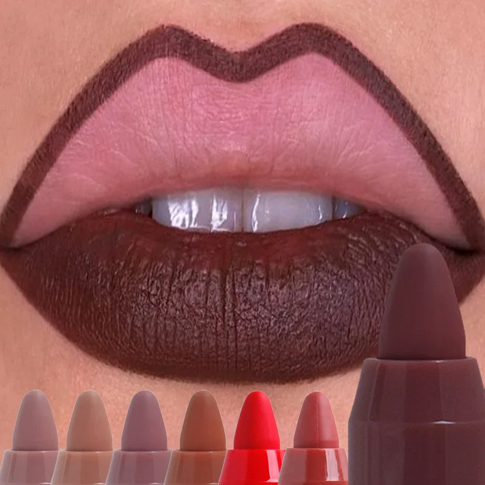 Lápiz labial mate de terciopelo, 12 colores, resistente al agua, de larga duración, Sexy, rojo, maquillaje, cosméticos