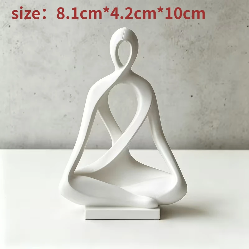 3D Printed Statue Abstract Thinker Figure Minimalist Faceless White Sculpture For Office Desk Bookshelf Home Decor