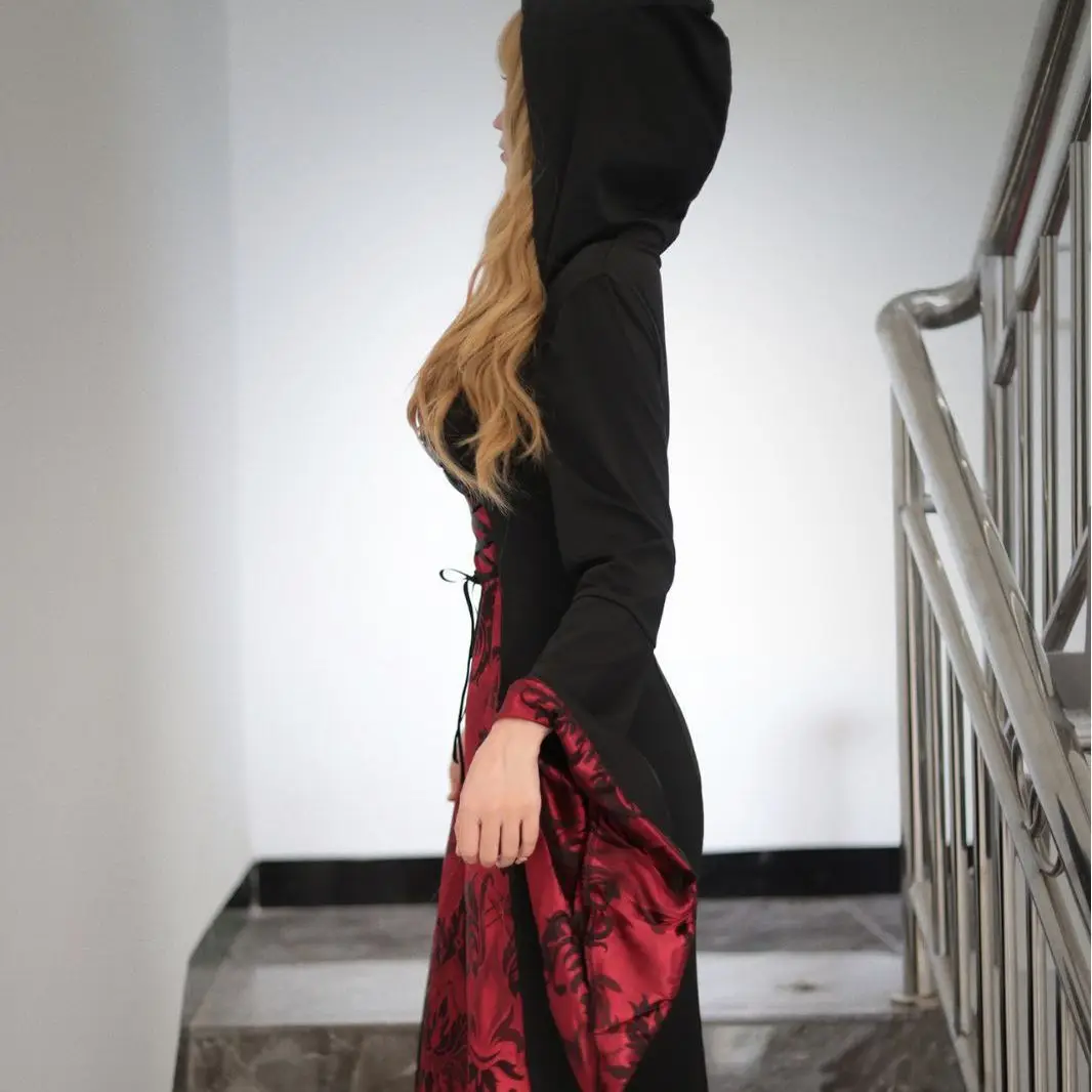 loween Role-plang Costume Dance Wizard Dr Abito lungo Costume di scena per abbigliamento etnico da donna transfrontaliero