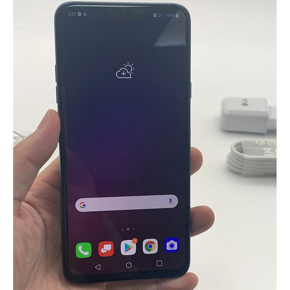 بصمة LG V40 ThinQ V405/V405EMW أصلية غير مقفلة 6.4 بوصة 16 ميجابكسل أندرويد 8.1