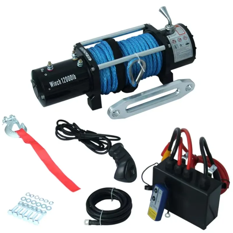 12v 13500lbs Electric Winch With Synthetic Rope