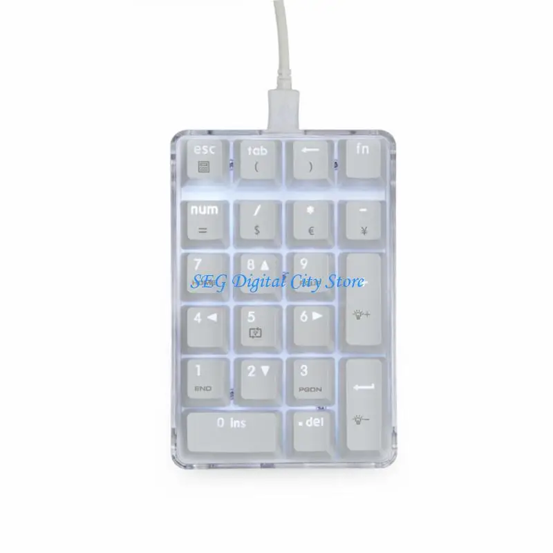 

U75B Ergonomic 21Key Mechanical Number Pad Keypad with Adjustable LED Backlights
