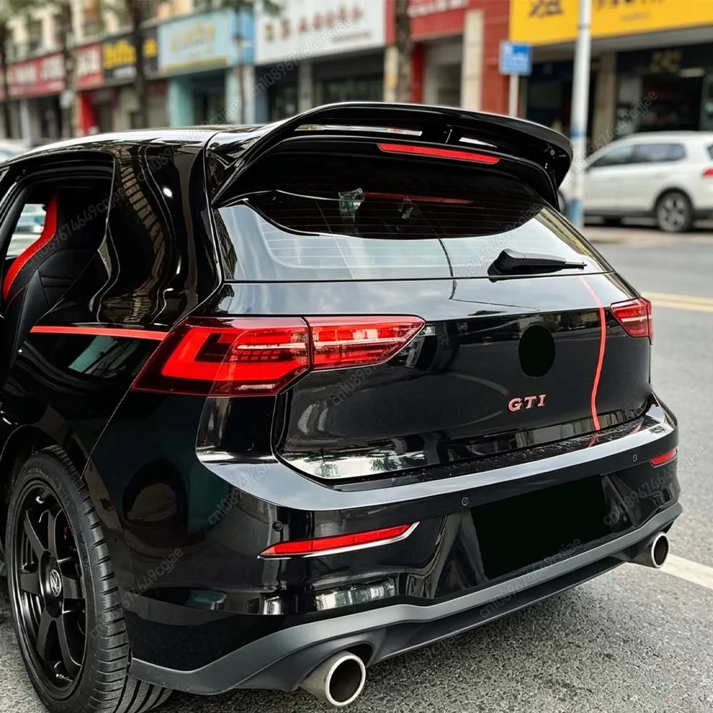 Für VW Golf 8 MK8 GTI GTD R 2020-2024 ABS Schwarzer Auto-Heckspoiler CS ClubSport Style Dachspoiler Kit Tuning
