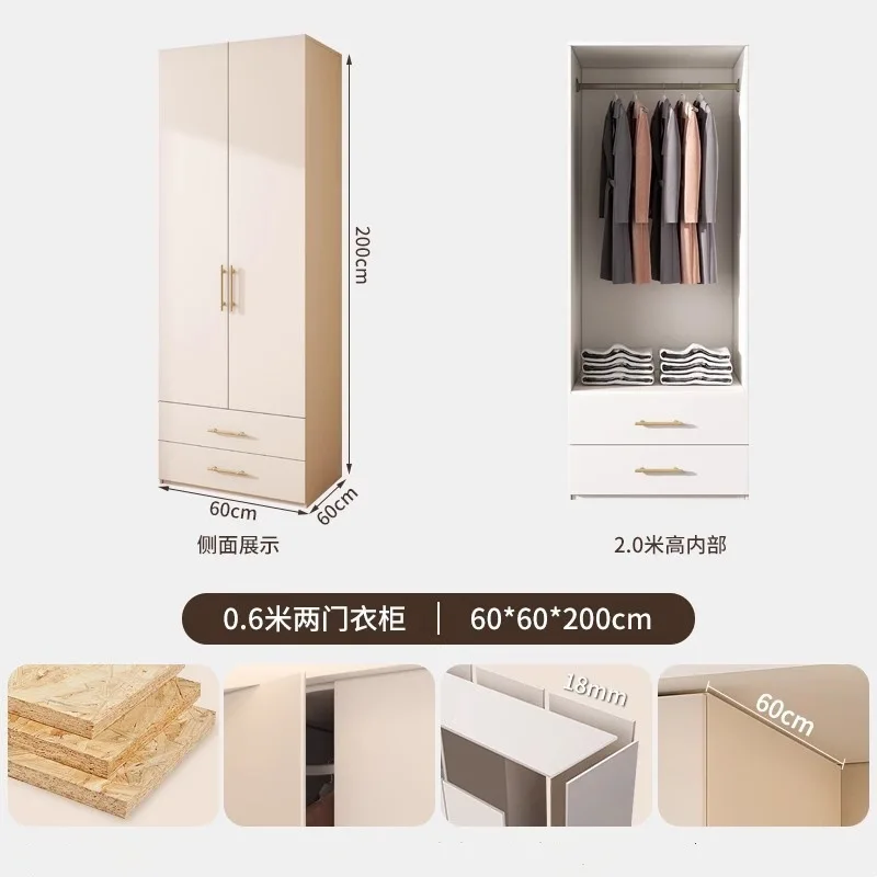 خزانة ملابس من الخشب الصلب قابلة للتخصيص بدرجة ENF، خزانة غرفة نوم منزلية بسيطة وحديثة مع طاولة تزيين