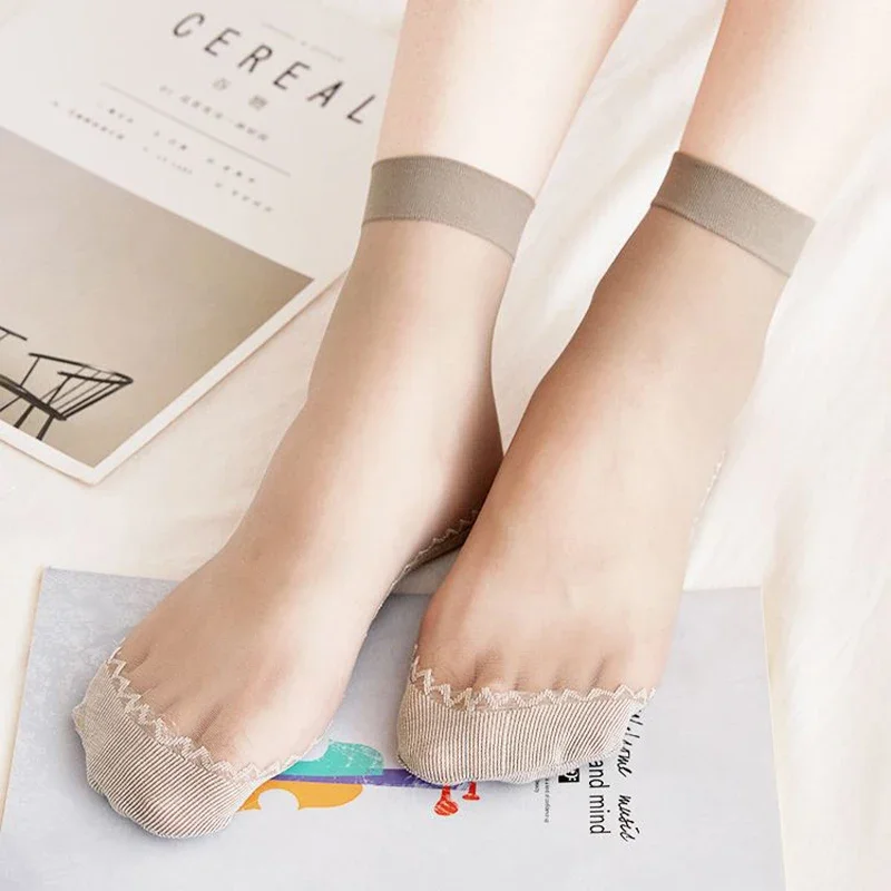 1/10 Pairs Frauen Socken Weiche Socken Frau Sommer Ultradünne Atmungsaktive Socke Lässig Leichte Weibliche Transparente Boot Socken – Detail 12