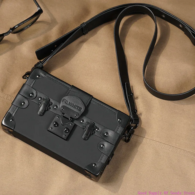 2025 bandolera de hombro de lujo para hombre, bandolera para marido, bolsos de pareja a la moda, bandolera lateral de cuero cuadrada pequeña para hombre Vintage