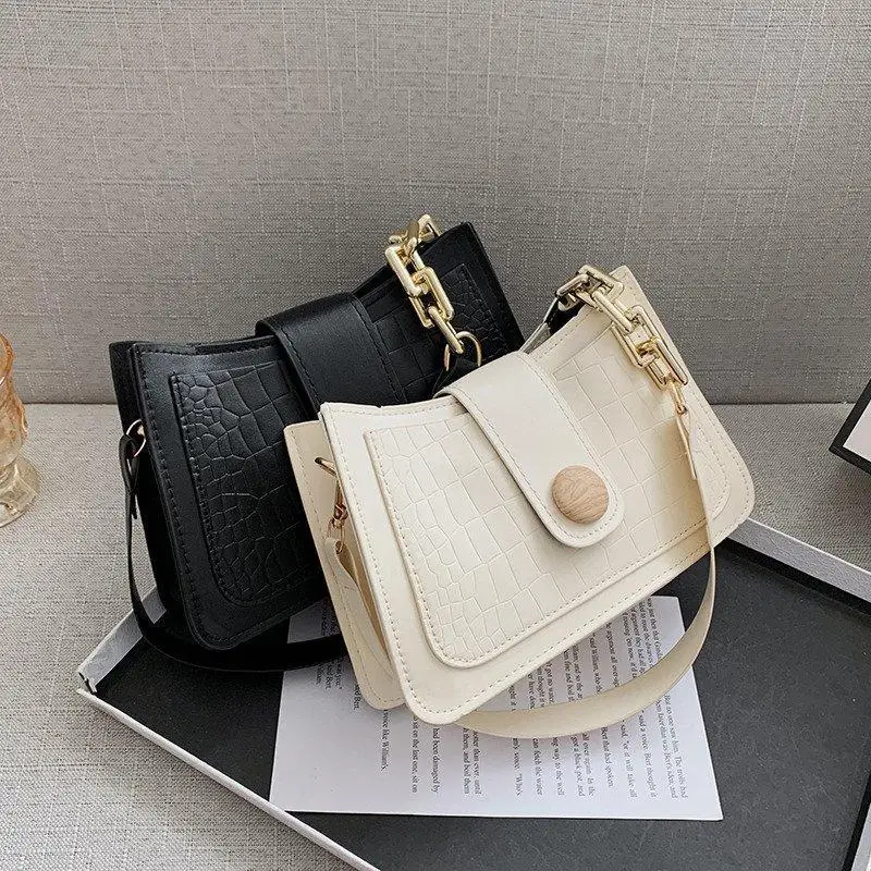 

New Alligator Pattern Shoulder Bags For Women Underarm Handbag PU Leather Armpit Purse Bag Clutch Totes Bag