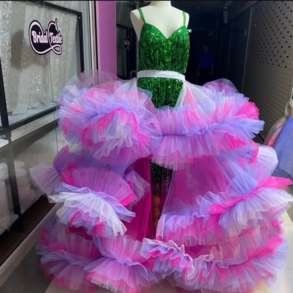 

Цветные фатиновые накидки для женщин, для костюмных представлений, пышные оборки, женские вечерние юбки, многослойные свадебные длинные юбки макси