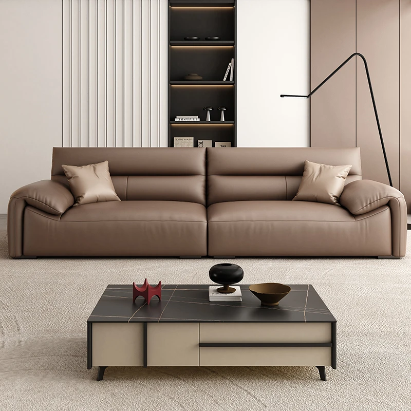

For Modern Brown Minimalist Living Room Sofa Nordic Large Support Lazy Lounge Living Room Sofa Big Fluffy Canape Salon Furniture
