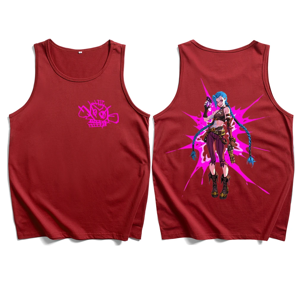 Arcane-Jinx Chaleco Fan Regalo Hombres Mujeres Streetwear Camisetas sin mangas