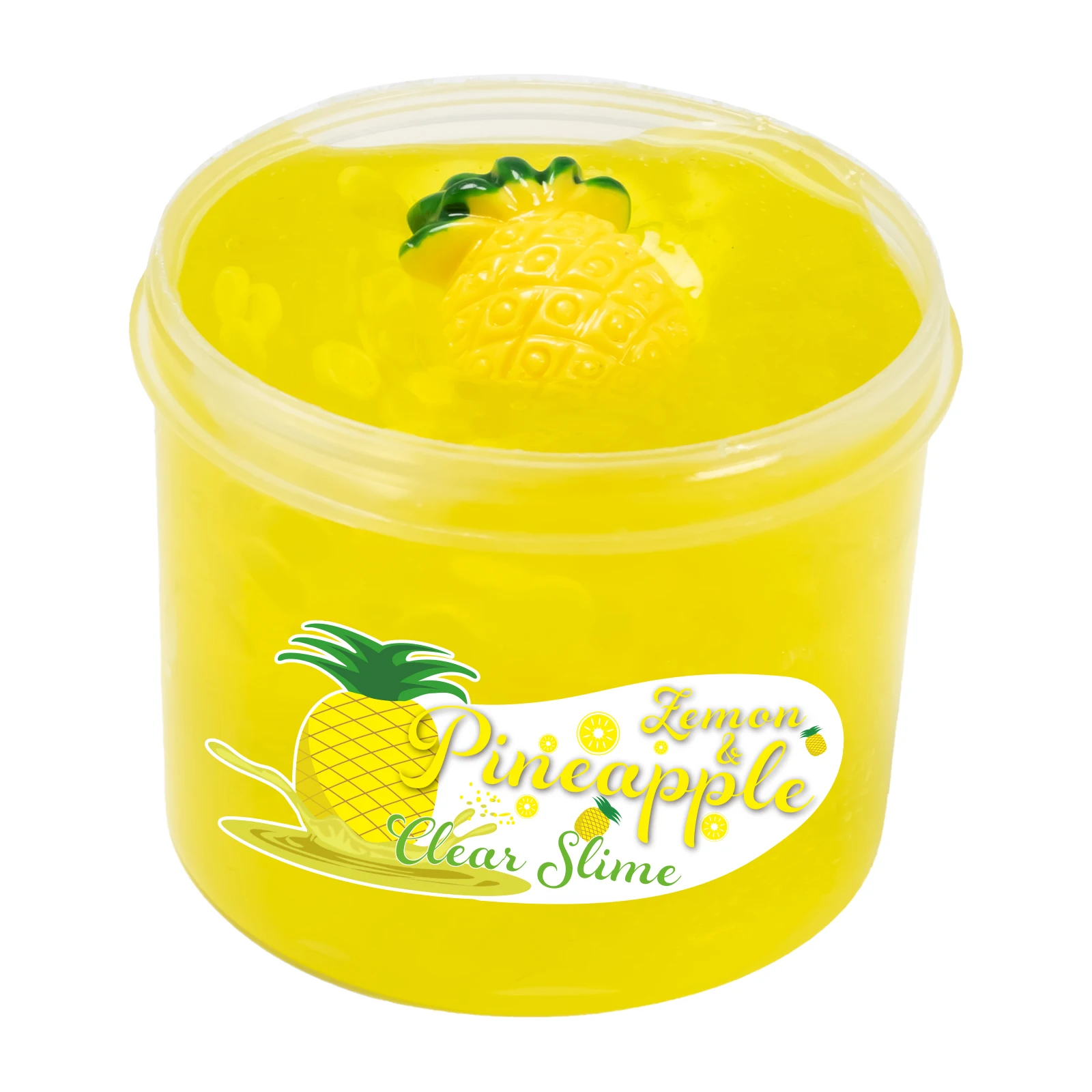 70ml de limo transparente con sandía, melocotón, aguacate, piña, dijes, arcilla de gelatina suave no pegajosa para fiesta, regalo de Navidad