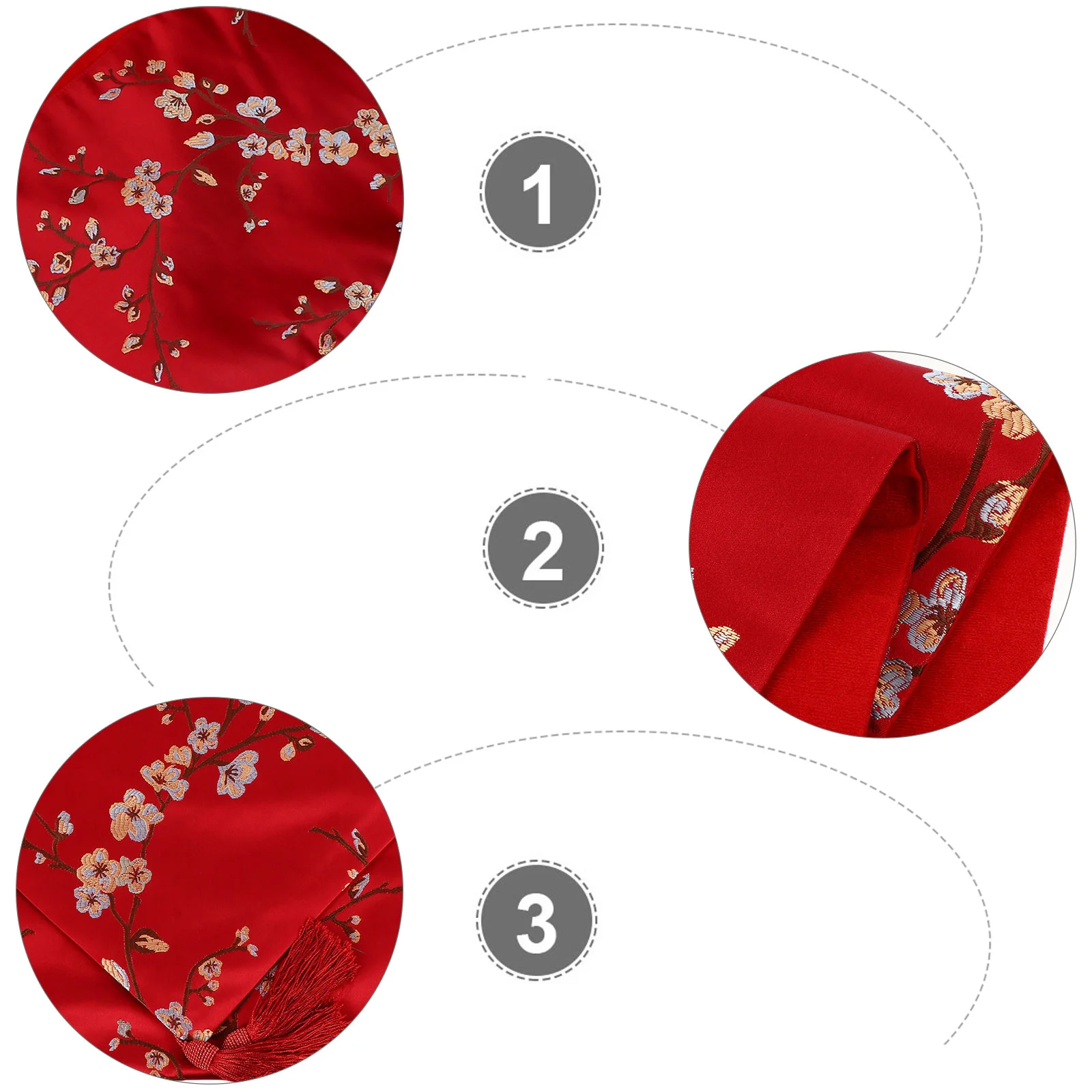

Chinese Style Runner Polyester Retro Festive Table Flag Cloth Modern Party Banquet Home Dust Cover