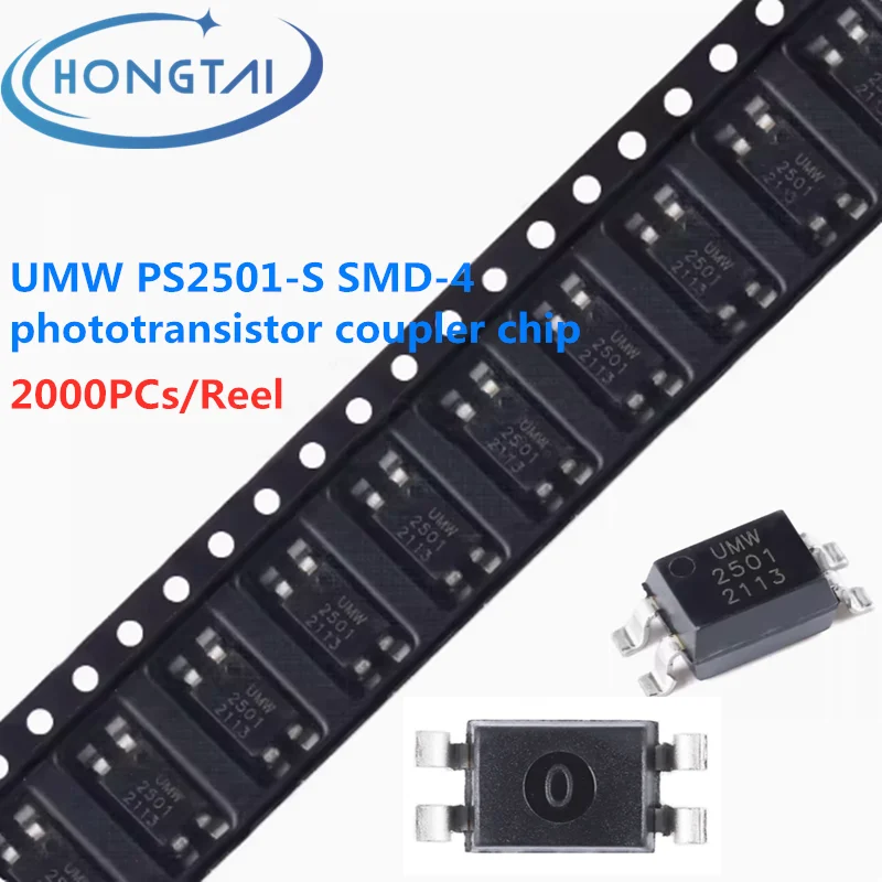 

2000PCs/Reel Free Shipping UMW PS2501-S SMD-4 phototransistor coupler chip Original New