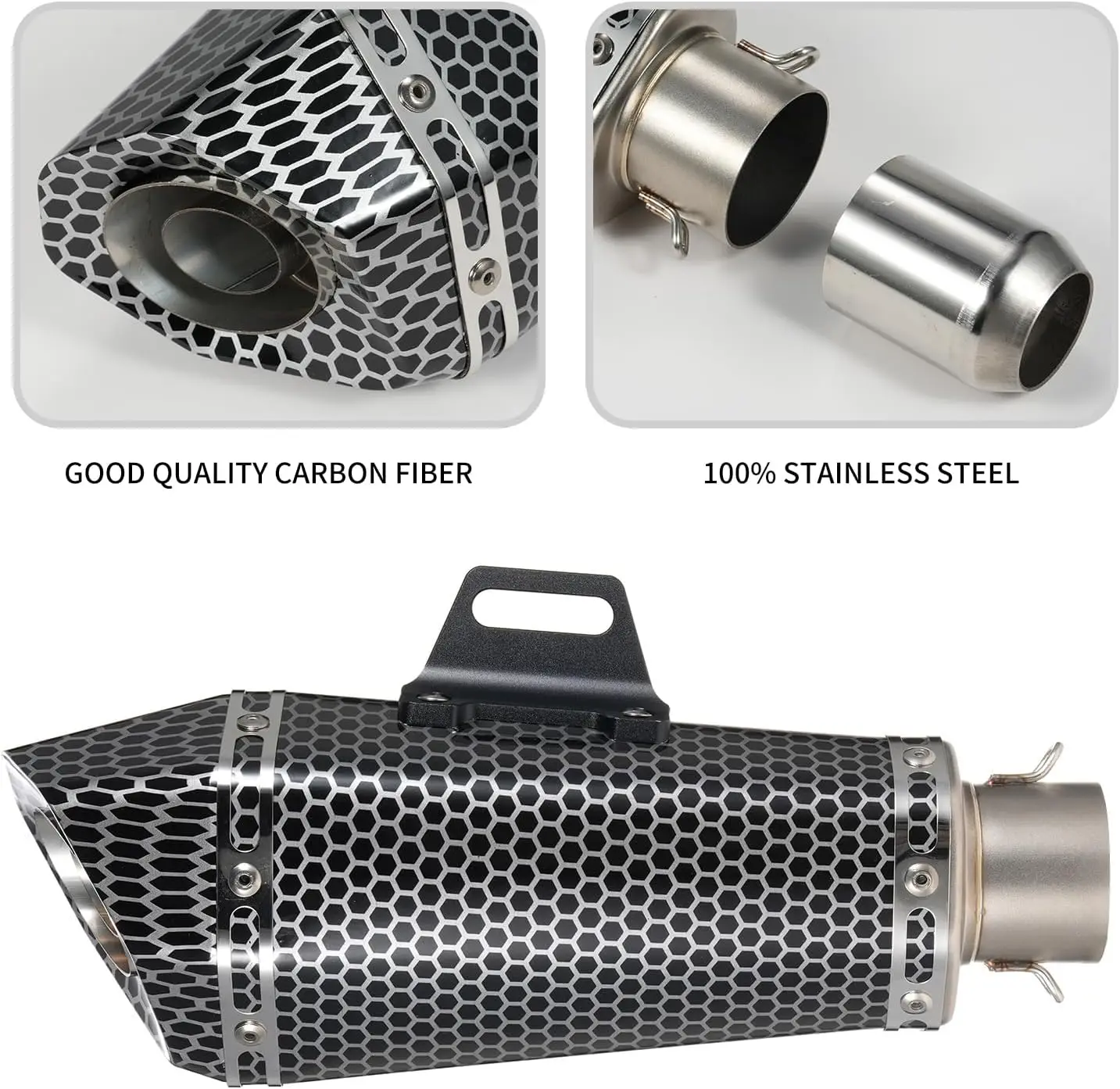 

unique 1.5-2in Motorcycle Exhaust Muffler Pipes Slip on Tail Tube High Temperature Resistant for Motorcycle ATV Dirt Bi