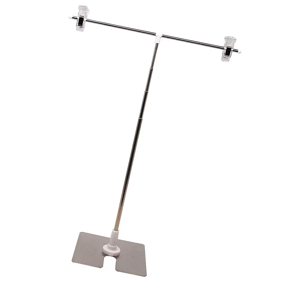 T-Shaped Stainless Steel Poster Stand Holder, Height Adjustable Display Stand for Retail Store, Mall, Kiosk