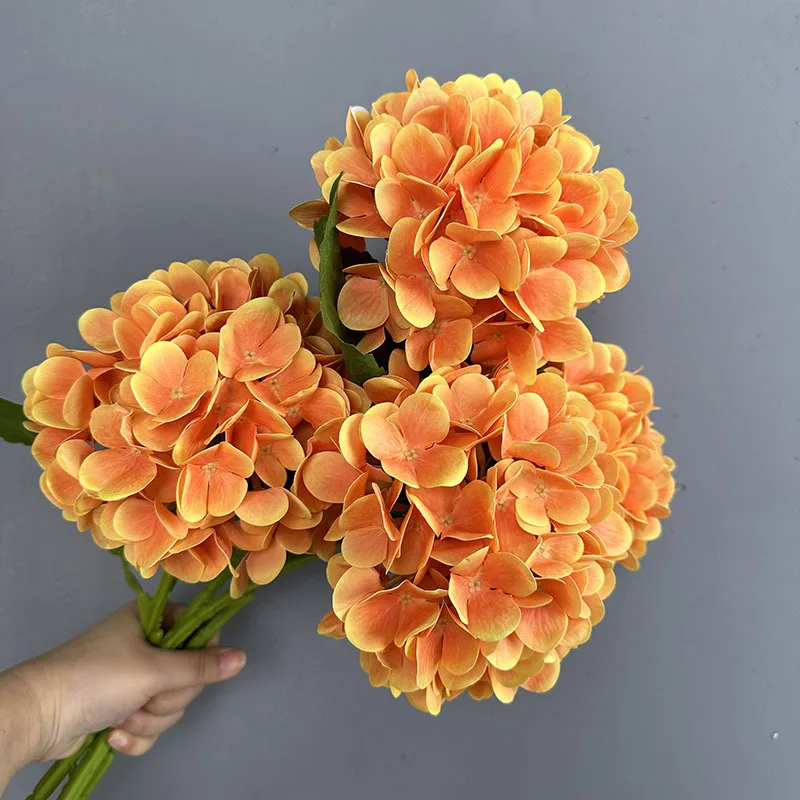 Lebensechte künstliche Hortensienblüten, fühlen sich echt an, künstliche Hortensienzweige, Dekoration, Hochzeitsstrauß, Blumenarrangement – Detail 21