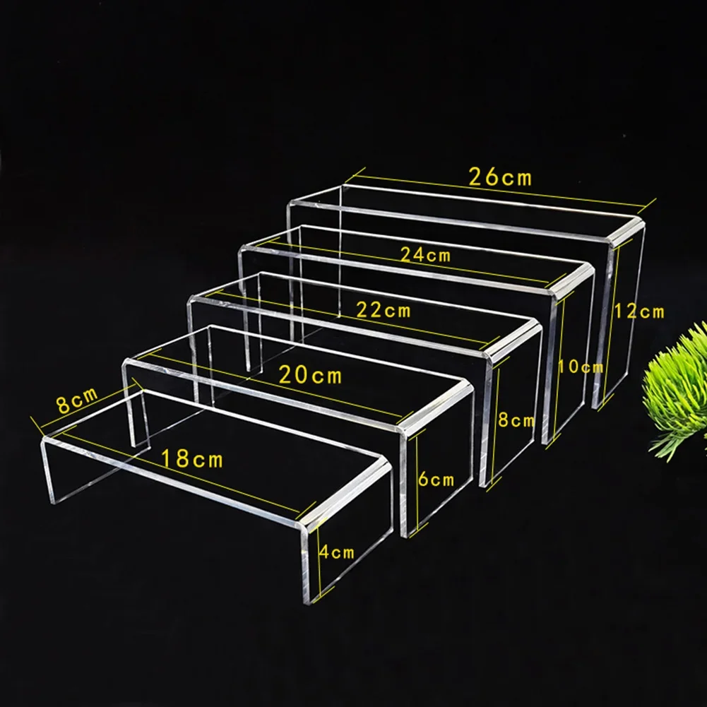 5pcs Acrylic Clear Display Stand Cologne Organizer Acrylic Shelves For Figures Toys Cupcake Food Dessert Perfume Display Stand