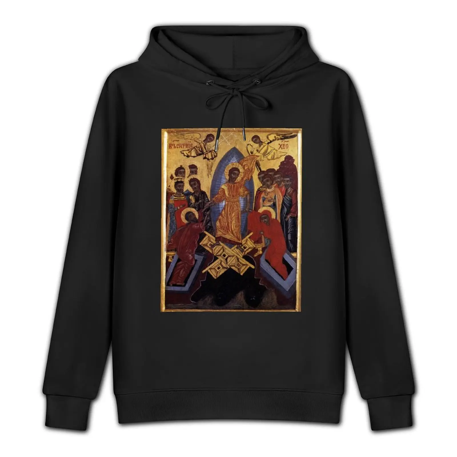 Easter: Icon of the Resurrection Pullover Hoodie japanese style men's clothes men's hoodie sweatshirt