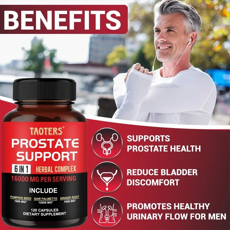 Natural Saw Palmetto - Prostate Health Support Supplement, Improves Toilet Frequency and Urgency, Promotes Healthy Hair Growth