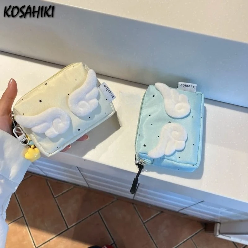 

All Match Sweet Kawaii Wings Mini Handbags Luxury Design Star Printing Top-Handle Bags Women Purses Y2k Aesthetic Chic Clutches