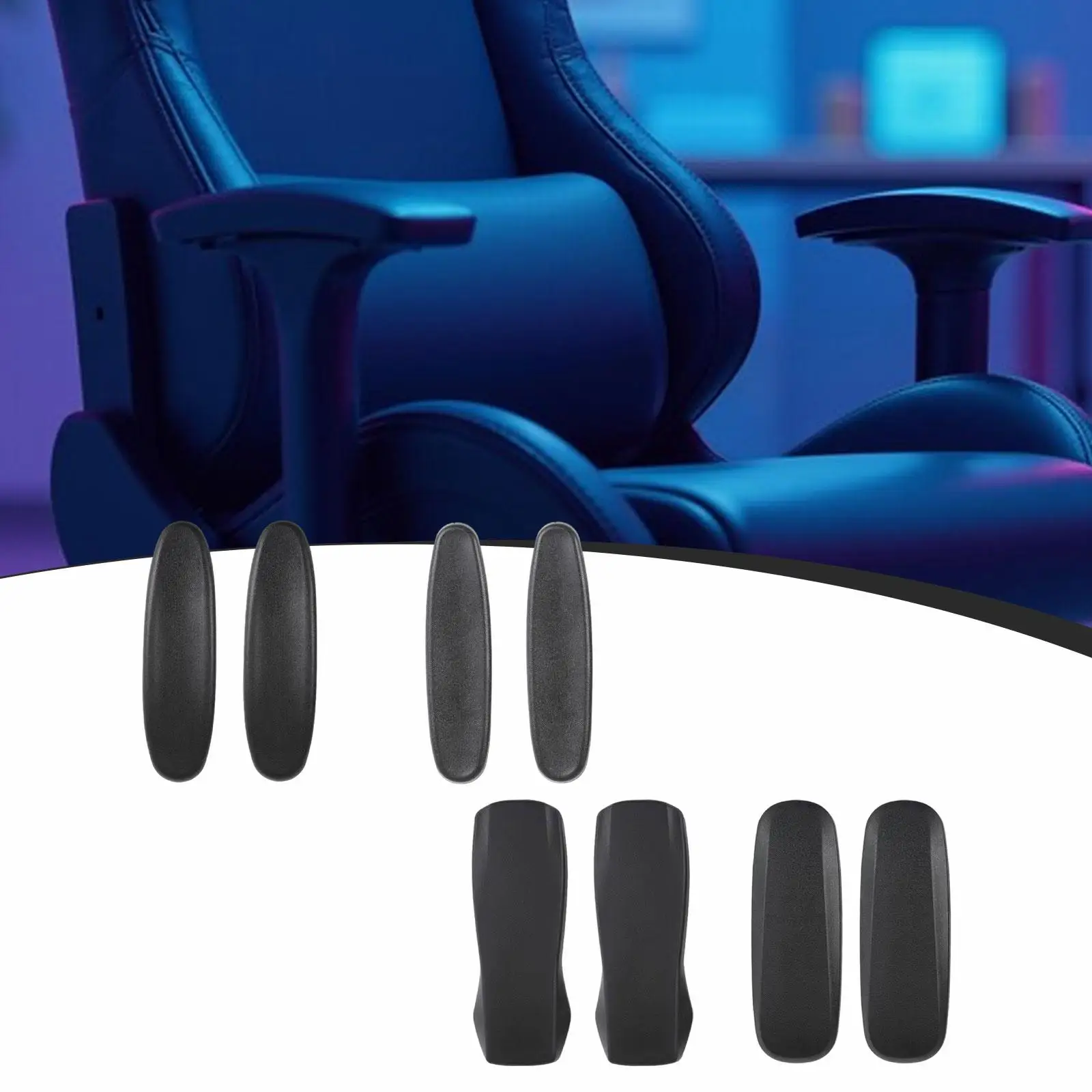 

2-компонентные накладки на подлокотники для офисного стула, водостойкая искусственная кожа, удобная, простая установка, запасные части для аксессуаров для стульев