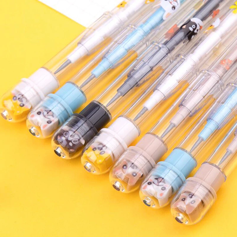 Kawaii Puppy Dogs Muti-heads Pencils With Eraser Children's Writing Constant Bullet Pencils Stationery