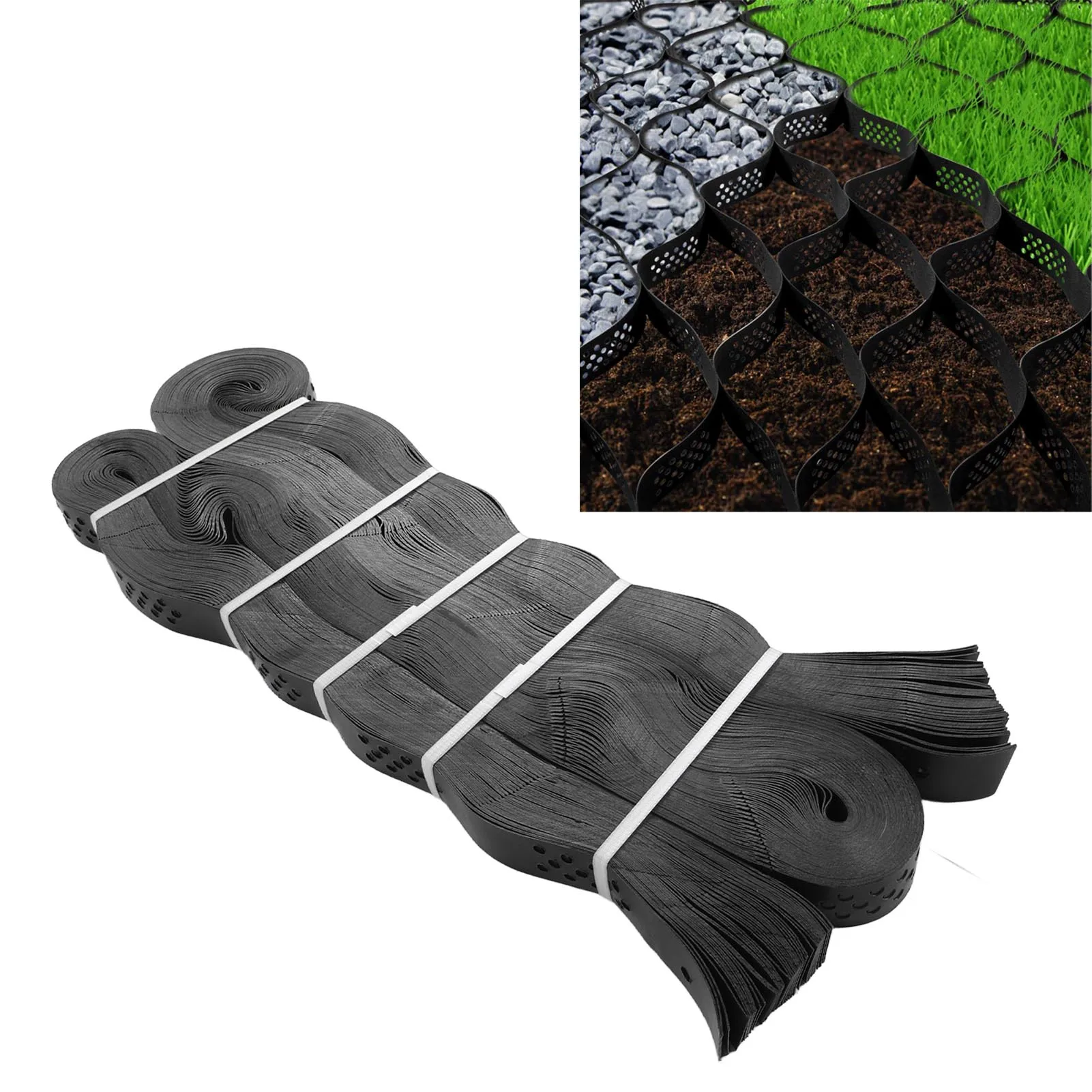 

9x17ft Gravel Ground Grid HDPE Non Slip Foldable Geocell Stabilization Grid for Garden Driveway Parking Lot Lanes, and Sidewalks