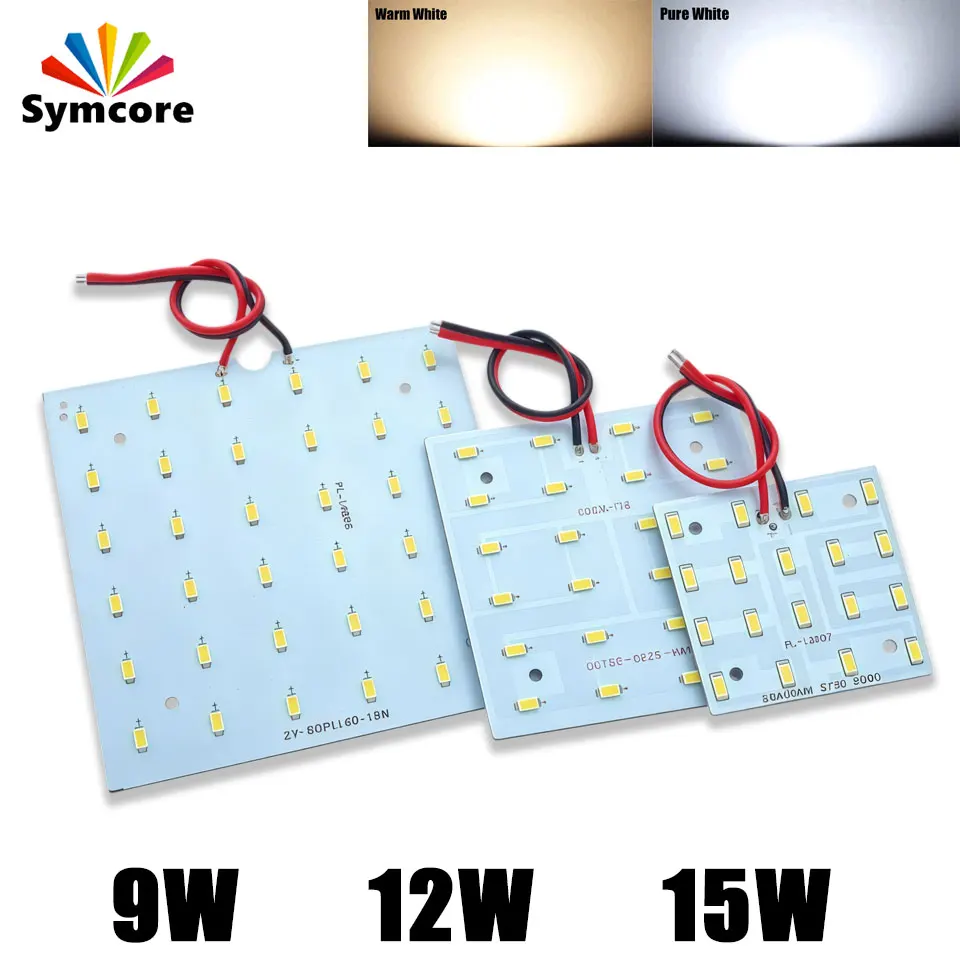 1Pcs 9W 12W 18W Square LED Downlight Chip With 15CM Wire Lighting Heatsink SMD5730 Replace Light Source For DIY Panel Lamps