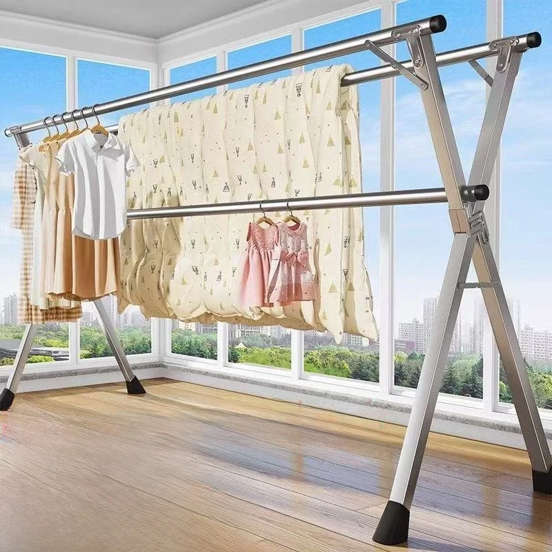 stainless-steel-clothes-drying-rack-floor-standing-indoor-outdoor-retractable-double-rod-balcony-clothes-hanger-storage-organ