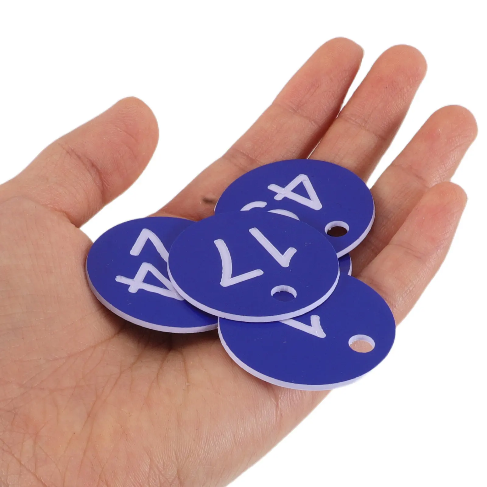 

50Pcs Vibrant Plastic Number Tags Engraved Identification Discs with Hanging Hole for Key Box Office Home Storage Keychain Label